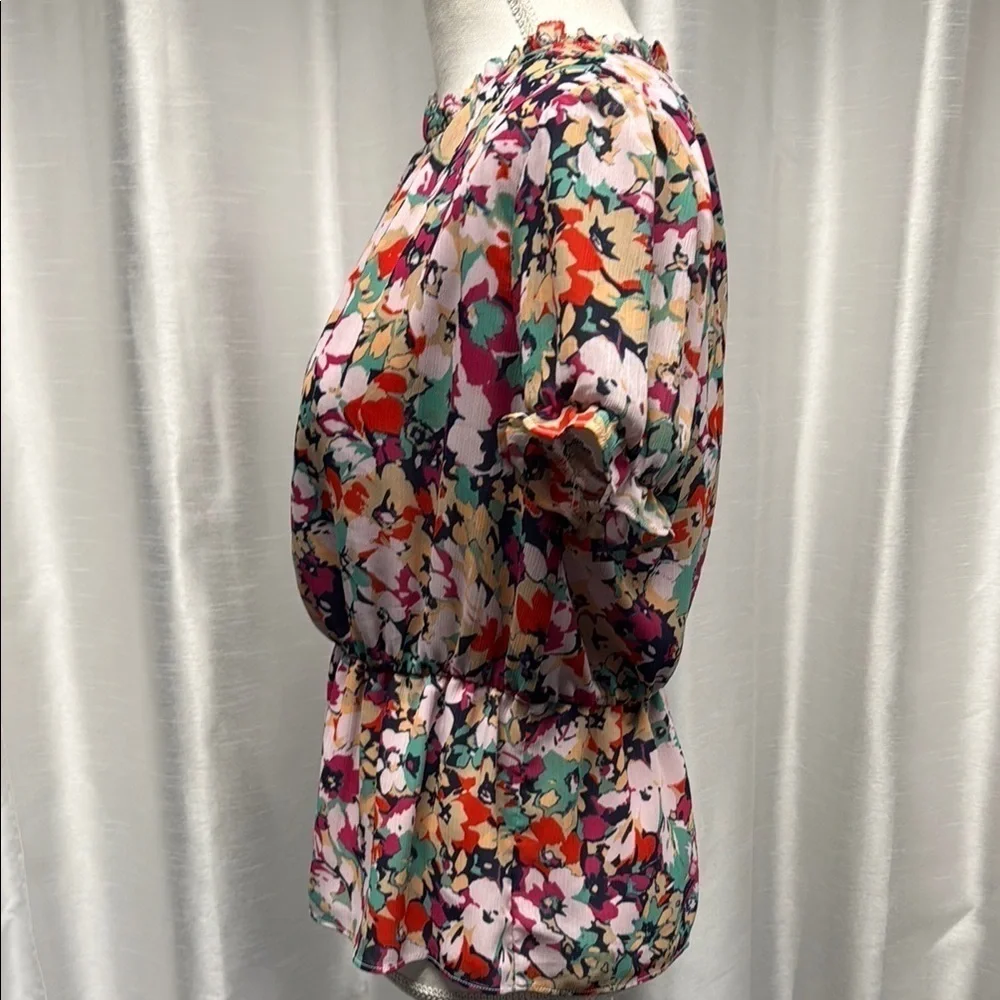 J.Crew Floral Multicolor Women's Top Size Small
